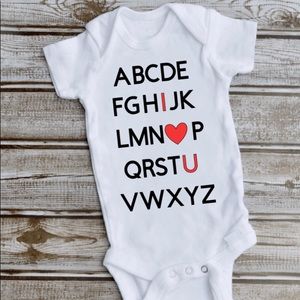 Baby bodysuit abc I love u